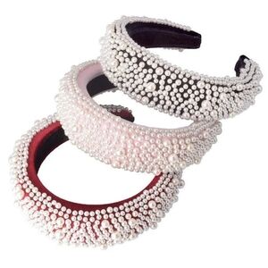 Bordeaux Velvet Headband with Pearls